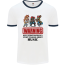 Music Festival Beer Alcohol Gig Dance Rock Mens White Ringer T-Shirt White/Navy Blue