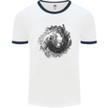 Axoloti Yin Yang Mens Ringer T-Shirt White/Navy Blue