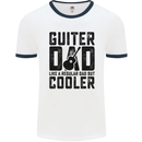 Fathers Day Guitar Dad Like a Normal Dad Mens Ringer T-Shirt White/Navy Blue