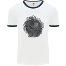 A Porcupine Mens Ringer T-Shirt White/Navy Blue