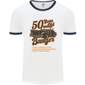 50 Year Old Banger Birthday 50th Year Old Mens Ringer T-Shirt White/Navy Blue