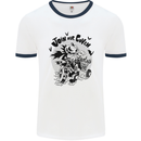 Join Our Coven Funny Halloween Pumpkin Mens White Ringer T-Shirt White/Navy Blue