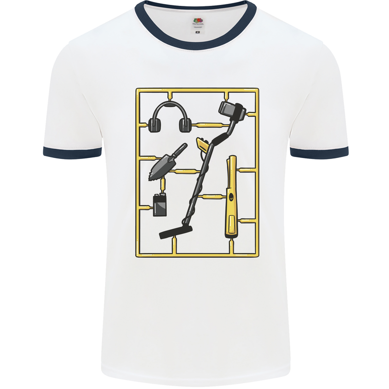 Metal Detecting Equipment ;Detector Stuff Mens Ringer T-Shirt White/Navy Blue