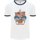 Long Live Rock n Roll Heavy Metal Guitar Mens Ringer T-Shirt White/Navy Blue