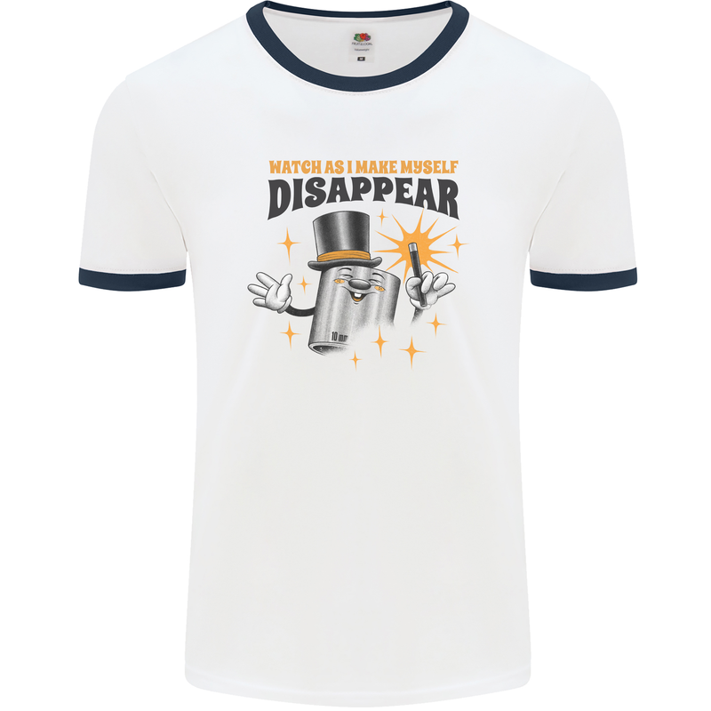 Funny Socket Mechanic DIY Tradesman Tools Mens Ringer T-Shirt White/Navy Blue