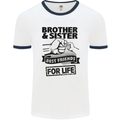 Brother & Sister Best Friends Siblings Mens White Ringer T-Shirt White/Navy Blue