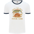 Save the Neck For Me Clark Christmas Movie Mens White Ringer T-Shirt White/Navy Blue