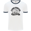 Stepdad & Daughters Friends Father's Day Mens White Ringer T-Shirt White/Navy Blue