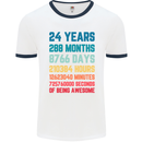 24th Birthday 24 Year Old Mens Ringer T-Shirt White/Navy Blue