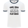 Cool Kids Play Chess Funny Game Player Mens White Ringer T-Shirt White/Navy Blue