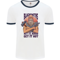 Blacksmiths Hit it Hard and Get it Hot Mens Ringer T-Shirt White/Navy Blue