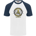 Highway Wheels Motocross Motorcycle Mens S/S Baseball T-Shirt White/Navy Blue