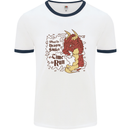 When a Dragon Smiles Fantasy RPG Mens Ringer T-Shirt White/Navy Blue