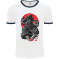 Magic Mushrooms Weed Japanese Alien Mens White Ringer T-Shirt White/Navy Blue
