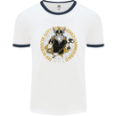 A Viking Man Mens White Ringer T-Shirt White/Navy Blue