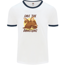 Save the Pagolins Environment Endangered Mens White Ringer T-Shirt White/Navy Blue