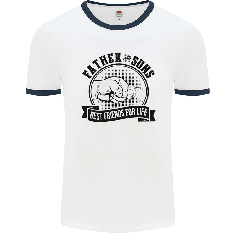 Father & Sons Best Friends Father's Day Mens White Ringer T-Shirt White/Navy Blue