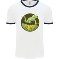 An Iguana Lizard Mens Ringer T-Shirt White/Navy Blue