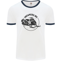 A Snowmobile Winter Sports Mens White Ringer T-Shirt White/Navy Blue