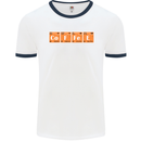 Coffee Periodic Table Chemistry Geek Funny Mens White Ringer T-Shirt White/Navy Blue