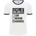 Levels of Wildness Aquarius Mens White Ringer T-Shirt White/Navy Blue