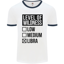 Levels of Wildness Libra Mens White Ringer T-Shirt White/Navy Blue