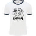 Awesome Cyclist Looks Like This Cycling Mens White Ringer T-Shirt White/Navy Blue