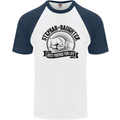 Stepdad & Daughter Best Father's Day Mens S/S Baseball T-Shirt White/Navy Blue