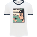 Woman Is Only Helpless Female Empowerment Mens White Ringer T-Shirt White/Navy Blue