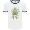 Holy Guacamole Funny Food Angel Mens White Ringer T-Shirt White/Navy Blue