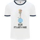 Just a Vase Funny Bong Weed Cannabis Drugs Mens White Ringer T-Shirt White/Navy Blue