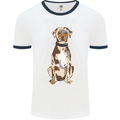 Catahoula Shepherd Dog Mens White Ringer T-Shirt White/Navy Blue