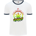 Keep Calm and Love Reggae Music Mens White Ringer T-Shirt White/Navy Blue