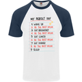 My Perfect Day Be The Best Mum Mother's Day Mens S/S Baseball T-Shirt White/Navy Blue