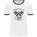 Addicted to Ink Tattoo Artist Mens Ringer T-Shirt White/Navy Blue