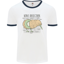 Funny Kiwi Fruit Bird Disection Mens White Ringer T-Shirt White/Navy Blue