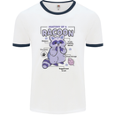 Anatomy of a Racoon Funny Mens White Ringer T-Shirt White/Navy Blue