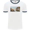 Funny Cat Creation Mens White Ringer T-Shirt White/Navy Blue