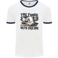 Blacksmith the Forge is Strong With This One Mens Ringer T-Shirt White/Navy Blue