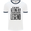 I'm Not Old I'm a Legend Funny Birthday Mens White Ringer T-Shirt White/Navy Blue