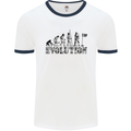 Evolution of a Golfer Funny Golf Golfing Mens White Ringer T-Shirt White/Navy Blue