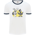 Easter Funny Chicken Eggs & Rabbit Mens Ringer T-Shirt White/Navy Blue