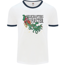 Christmas Velociraptors are Faster Dinosaur Mens White Ringer T-Shirt White/Navy Blue
