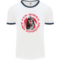 St Georges Day For Queen & Country England Mens White Ringer T-Shirt White/Navy Blue