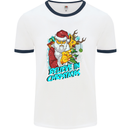Believe in Christmas Funny Santa Xmas Mens White Ringer T-Shirt White/Navy Blue