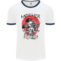 Mother of Dragons GOT Mens White Ringer T-Shirt White/Navy Blue