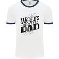 Worlds Okayest Dad Funny Fathers Day Mens White Ringer T-Shirt White/Navy Blue