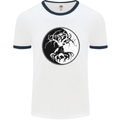 Yggdrasil Tree Mens White Ringer T-Shirt White/Navy Blue