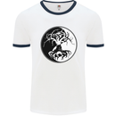Yggdrasil Tree Mens White Ringer T-Shirt White/Navy Blue