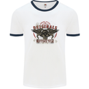 Rebel Wings Motorcycle Originals Mens White Ringer T-Shirt White/Navy Blue